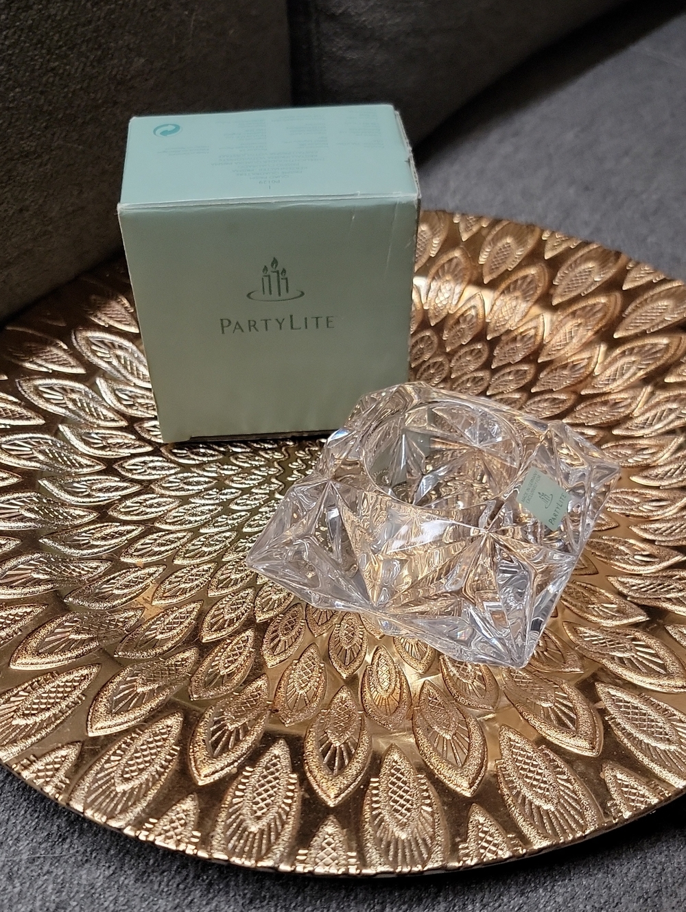PartyLite Clear Crystal Faceted Votive Holder